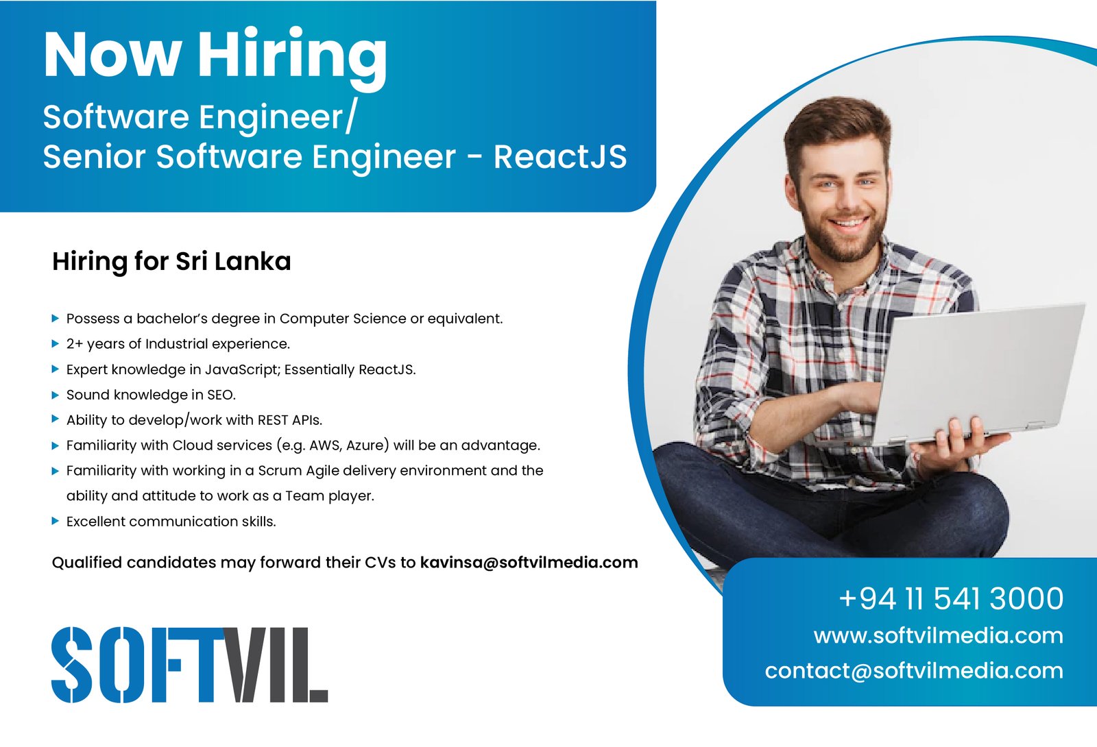 Software Engineer/ Senior Software Engineer – ReactJS - Softvil ...